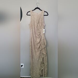 Alex Evenings Elegant Lace Evening Gown NWT 14 Ruched Sequin Formal